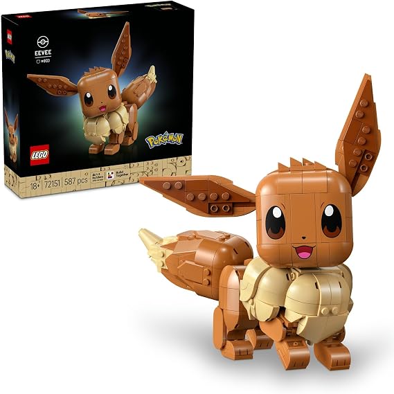 LEGO Pokémon Eevee 72151 - Yetişkin Kadınlar ve Erkekler için Otantik Detaylar İçeren Duruşu Ayarlanabilir Dekoratif Koleksiyonluk Model Yapım Seti, Yetişkinlere Yaratıcı Hediye Fikri (587 Parça)
