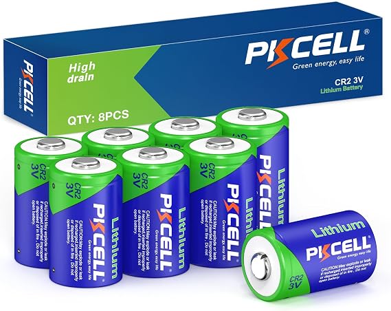 PKCELL CR2 Battery 8 Pack CR2 3V Lithium Battery
