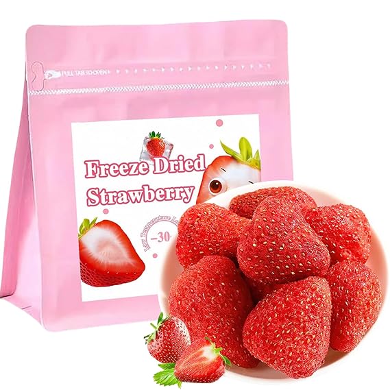 Freeze Dried Strawberries 7oz/200g Whole Big Frozen Dried strawberry | 100% Natural,No Additives Freeze Dried Fruit for Oatmeal, Beverages,Smoothies, Yogurt & Baking Toppings