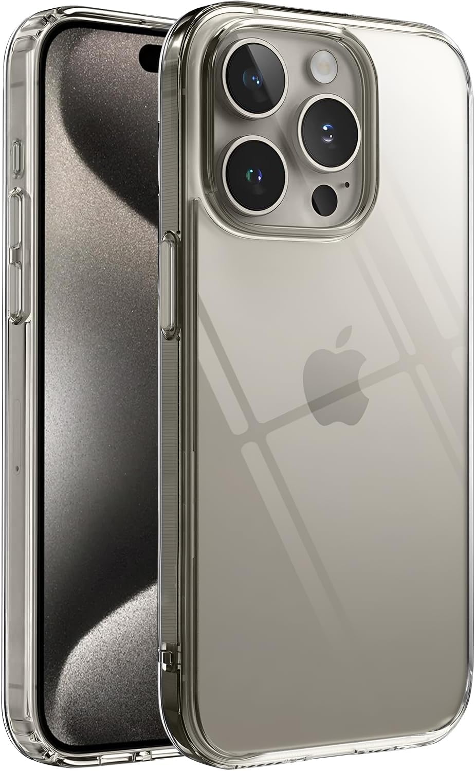 Compatible with Minesk iphone 15 Pro Max Crystal Clear Transparent Silicone Case Back Hard Polycarbonate Edges Soft Tpu Silicone Premium Ultra Clear Case Cover Cyrstal Clear, 15 Pro Max