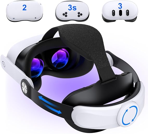 Head Strap for Meta Quest 3S/Quest 3/Quest 2, Adjustable Comfort Head Strap for Elite Strap,Lightweight VR Headset Strap Enhanced Support&Comfort&Reduce Pressure