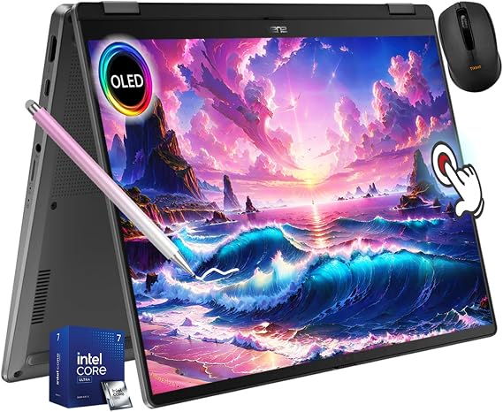 ASUS Vivobook Flip 14" OLED Touch Copilot+ Laptop, Intel EVO Core Ultra 7 256V, Wi-Fi 7, 360 Hinge, Thunderbolt4, Win 11, w/Wireless Mouse & Stylus Pen (16GB RAM | 1TB SSD)