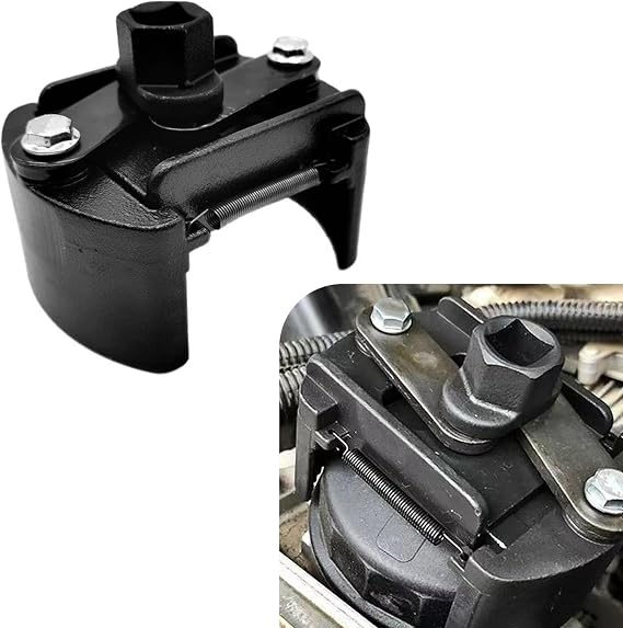 Universal Oil Filter Wrench Removal Tool Adjustable Use for 2.36 inch to 3.15 inch, 60-80mm Adjustable with Auto-Clamp Spring, Oil Filter Removal Tool, Oil Filter Change Set (Black)