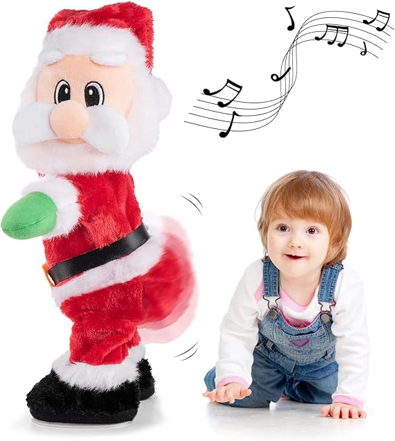 Gfilay Twerking Santa Animated Dancing and Singing Christmas Plush Toy