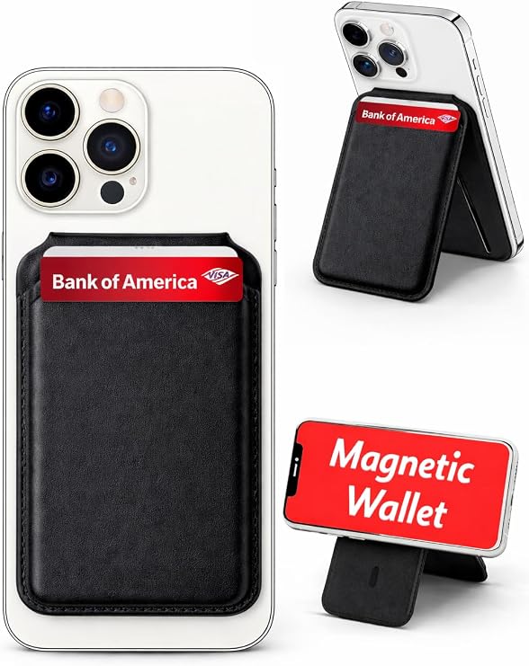 BIX for magsafe wallet men - magnetic wallet for iphone - magnetic phones wallets - iphone wallets magsafe - compatible with mag safe stand - for magsafe card holder - magnetics card holder for mobile