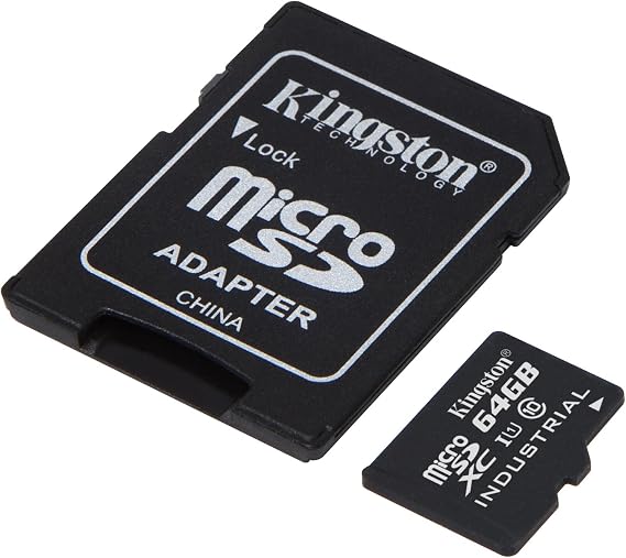 Kingston Digital 64GB Micro SDXC UHS-I Class 10 Industrial Temp Card with SD Adapter (SDCIT/64GB)