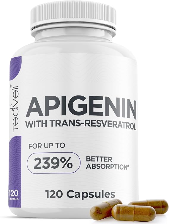 Teaveli Apigenin Supplement with Resveratrol for Superior Bioavailability