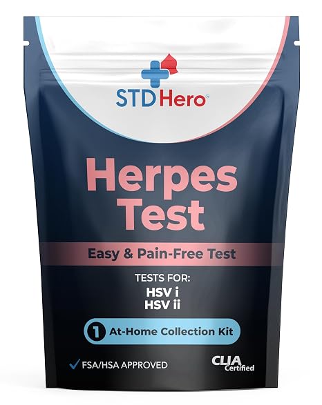Better Life Science at-Home HSV Test Kit Health Screening Kit for Men & Women Discreet Sample Collection Easy-to-Use Home Testing Kit with Secure Online Results and Lab Processing