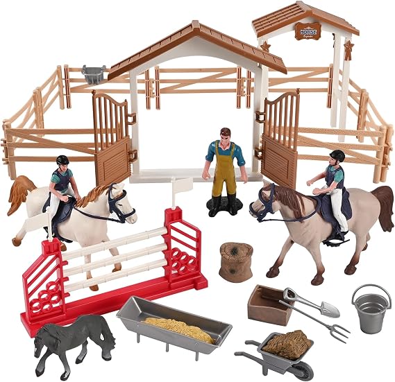 Goldge Horse Stable Playset - Horse Toys, Pretend Play