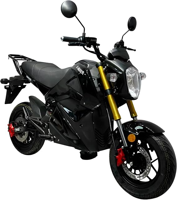 Venom E-Vader 2000W 72V Electric Motorcycle, 2KW Lead-Acid E-Bike, E-Motorcycle Street Legal Road Ready, Highbeam Lights, Daytime Running Lights, Three Speed Settings and Charger Included (Black)