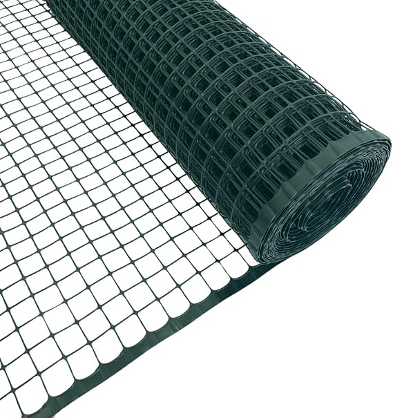 Suregreen Plastic Mesh Fencing | 1m x 10m | 20mm Holes | Green | Netting For Garden Fences, Plant Support, Tree Guard, Plastic Mesh For Climbing Plants, Vegetables, Puppy Fence, Garden Fence, Barrier