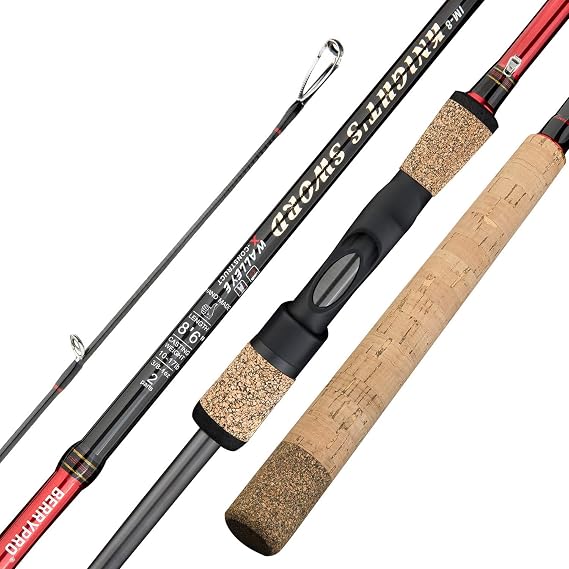 BERRYPRO Salmon & Steelhead Spinning Rod IM8 Carbon Walleye Fishing Rod (9'6'')