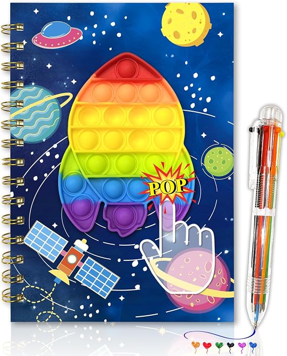Secret Diary for Boys with Pen, Pop Fidget It Kids Notebook 21x14cm 160Page
