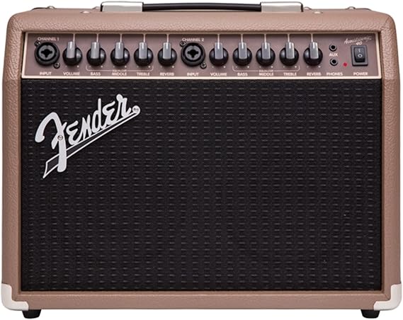Fender Acoustasonic 40 Acoustic Guitar Amplifier, 40-Watt Portable Combo Amp with Dual 6.5" Speakers, Built-In Reverb, XLR/1/4" Inputs, Brown/Wheat,
