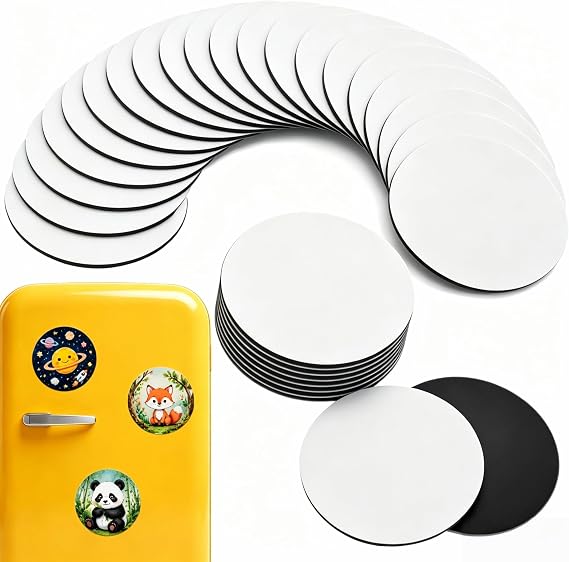 30 Pack Round Magnetic Canvas Panels for Painting 3 Inch