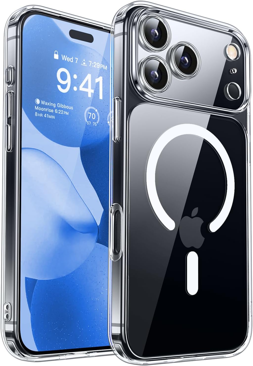 HARVORTEZ, iPhone 17 Pro Max, MagSafe ile Uyumlu Güçlü Manyetik Kılıf, Sararmaz Sert PC Çevre Dostu Kapak, Ahize/Hoparlör Filtreli, Gerçek Buton Hissi, Kamera Yükseltili, İnce Kapak, Case (Şeffaf)