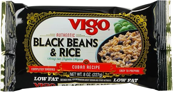 Vigo Authentic Black Beans & Rice, Low Fat, 8oz (Black Beans & Rice, Pack of 1)