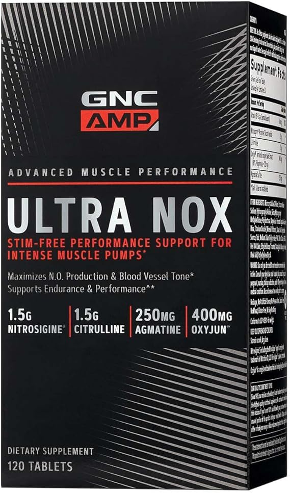 GNC AMP Ultra Nox, Supports Endurance & Performance, Stim-Free, 120 Count