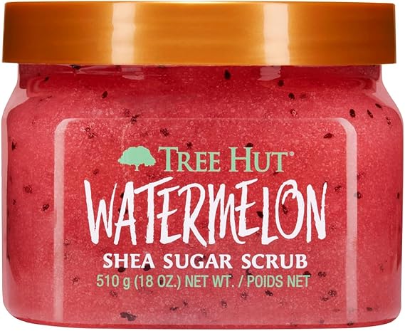 Tree Hut Karpuz Shea Şeker Fırçası, 510,3 g, Ultra Nemlendirici ve Peeling Fırçası, Temel Vücut Bakımı Beslemek için