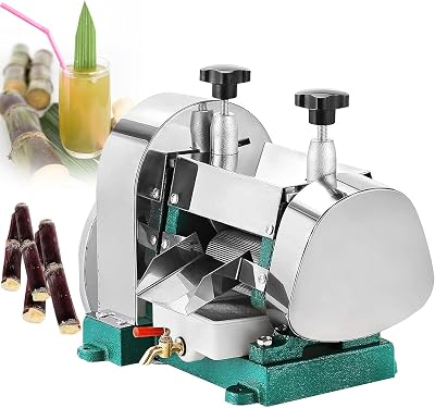 Manual Sugarcane Juicer Sugar Cane Press Machine Sugarcane Juice with 3 Rollers Handwheel for Sugarcane Squeezer