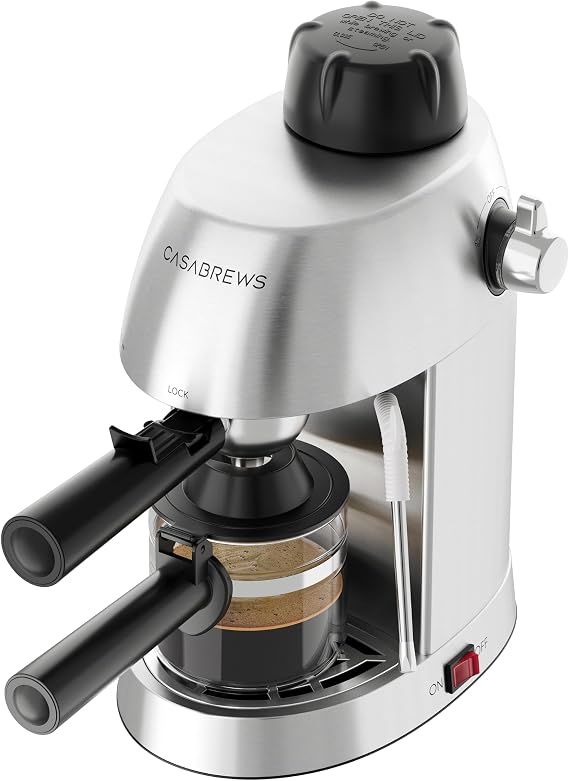 CASABREWS 3.5 Bar 4 Cup Espresso Cappuccino Machine with Milk Frother