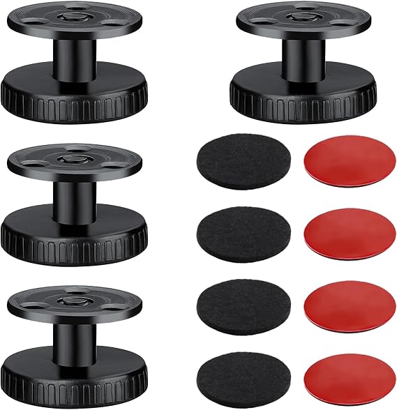 4 Pieces Anti Shake Bed Spacer Wall Spacer Wall Protector Adjustable Bed Frame Bed Frame with Thread Headboard Stoppers Tool for Beds Cabinets Sofas Room Wall 27-40 mm Black