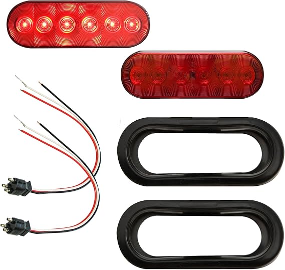 Optronics TLL12RK 6" Oval Sealed LED Tail Light Kit, Red