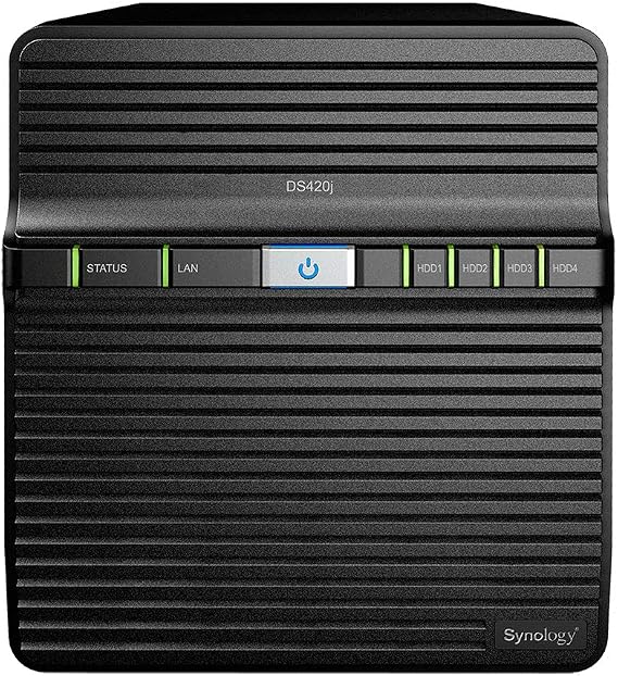 Synology DiskStation DS420j NAS Server with 1.4GHz CPU, 1GB Memory, 8TB SSD Storage, 1 x 1GbE LAN Port, DSM Operating System