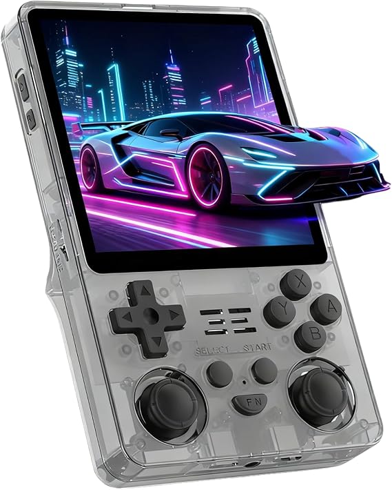 RGB20SX Retro Handheld Game Console Portable Retro Video Console with 4.0 Inch IPS 720*720 HD Screen 5000mAh Battery Retro Portable Gaming Console (Translucent Black)