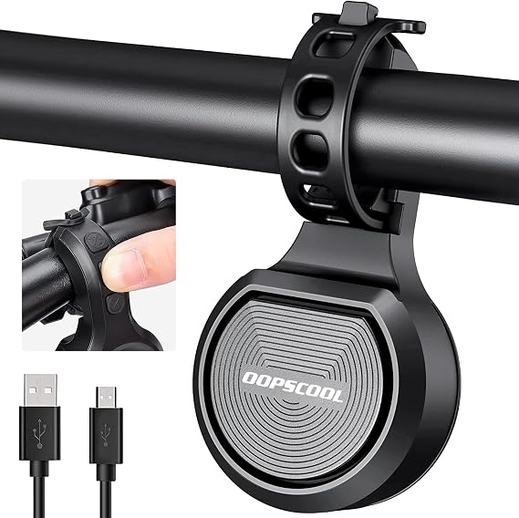 Bike Horn Adjustable 80-130DB, Electric Bicycle Bell USB Rechargeable, Waterproof Bicycle Accessories for Adults Mountain Bike Bells Whistle