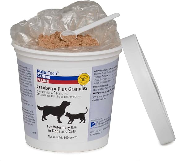 Pala-Tech Potassium Citrate Plus Cranberry Granules 300 gm - Cat & Dog UTI Treatment - Dog Urinary Tract Supplements for Bladder Stone Prevention (Made in USA)