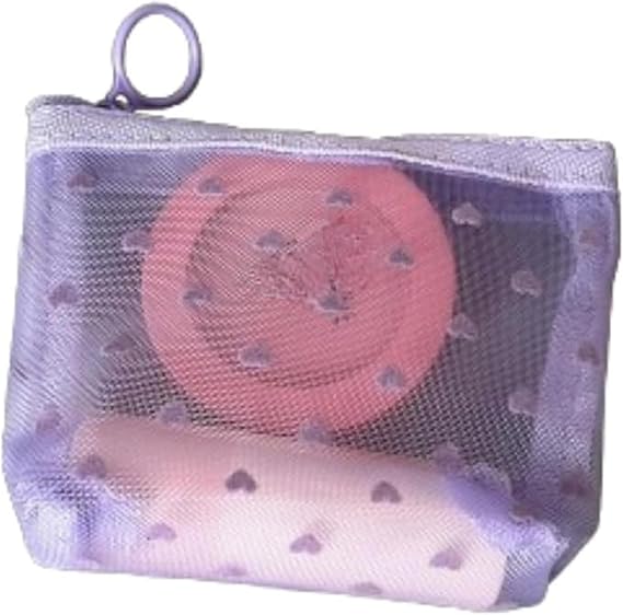 Petit Secret Makeup Bag Y2k Small Cosmetic Bag for Purse Kawaii Pouch Beach Coquette Purse Aesthetic (Purple,Small)