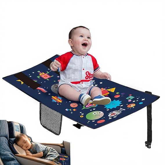 Toddler Airplane Bed for Toddler - 3017in, Cute Cartoon Airplane Seat Extender for Kids, Portable Travel Bed for Airplane, Travel Essentials for Kids, Baby Travel Footrest for Plane Flying for 1-3