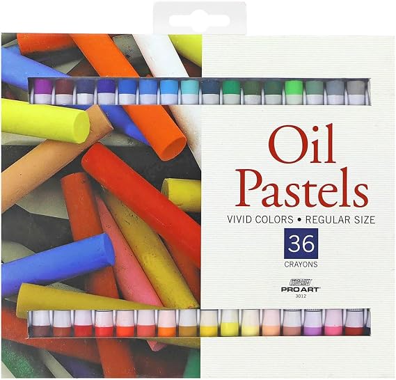 PRO ART Oil Pastels Regular Vivid Color 36pc, Soft & Oil Pastels for Artists, Artist Crayons for Drawing & Sketching, Pastel Art Supplies for Adults