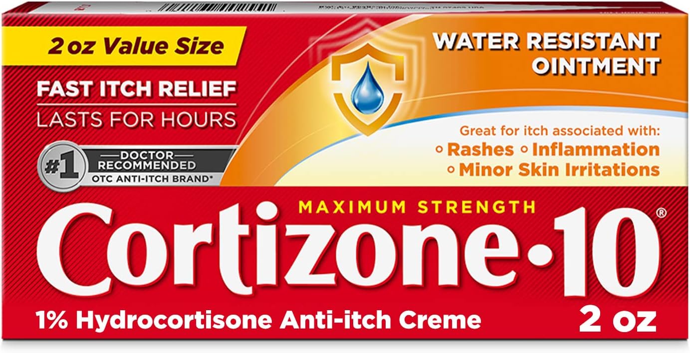 Cortizone 10 Maximum Strength Ointment 2 oz., 1% Hydrocortisone Ointment for Itch Relief