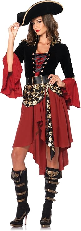 Leg Avenue womens 2 Pc Cruel Seas Pirate Captain Dress Costume