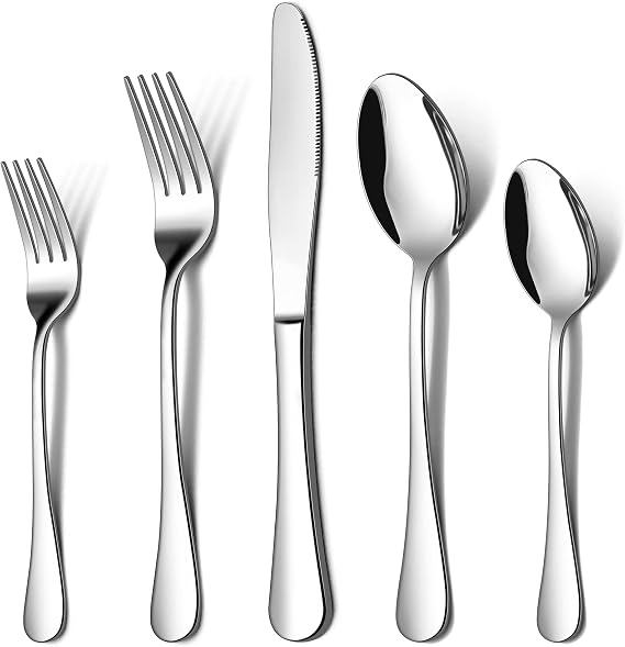 LIANYU 20 Piece Silverware Flatware Set, Stainless Steel Cutlery Set for 4