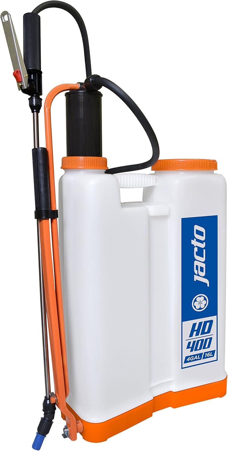 Jacto HD400 W/O Backpack Sprayer, Professional Garden Sprayer, Perfect for Pesticide Control, Translucent White