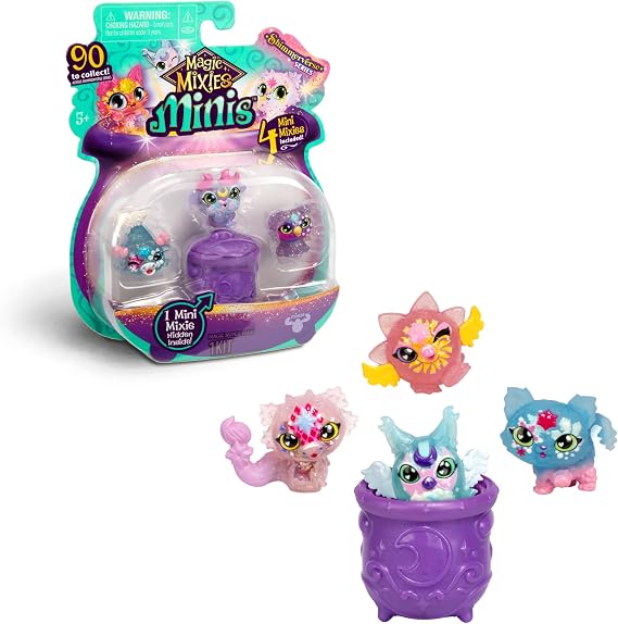 Magic Mixies - 4 Magic Mini Figures Pack of 4 Figures 90 Mixlings Divided into 5 Collector's Teams with Magic Skills from 3 Years + Common Rare and Extremely Rare Figures Famosa