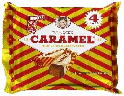 Tunnocks Caramel Chocolate Wafer, 4.4 Ounce Pack of 44