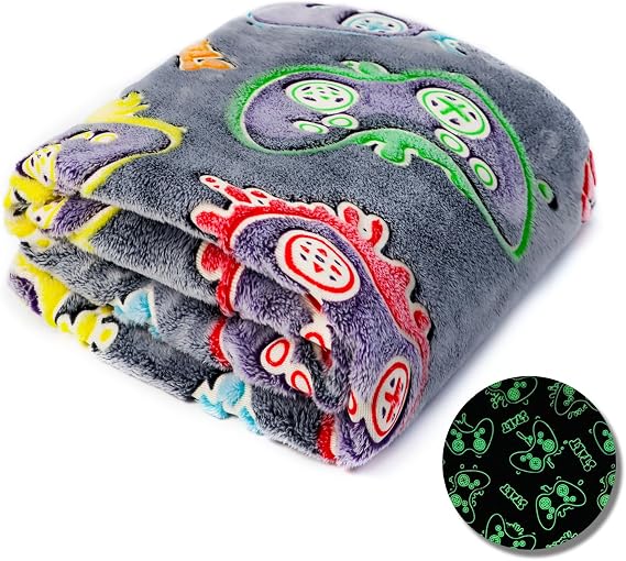 OHOIT Gamer Gifts Glow in The Dark Blanket for Toddler Boys 40"x50"