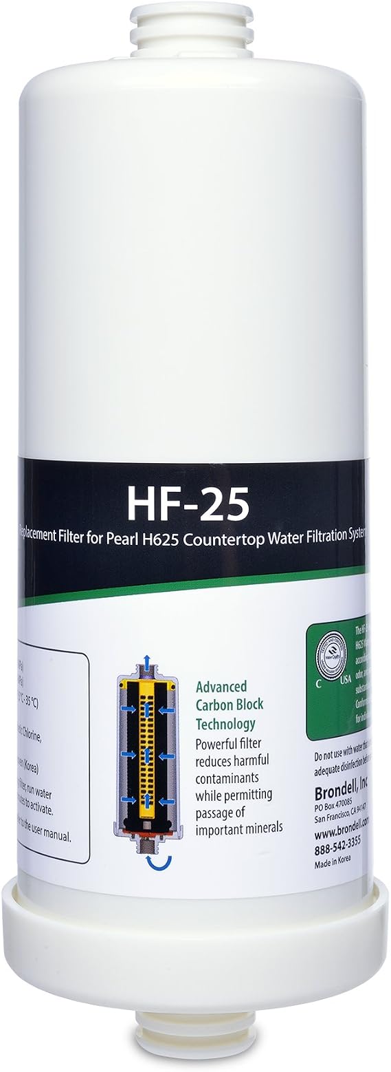 Brondell HF-25 Carbon Block Water Filter Replacement for Pearl Countertop Filtration System