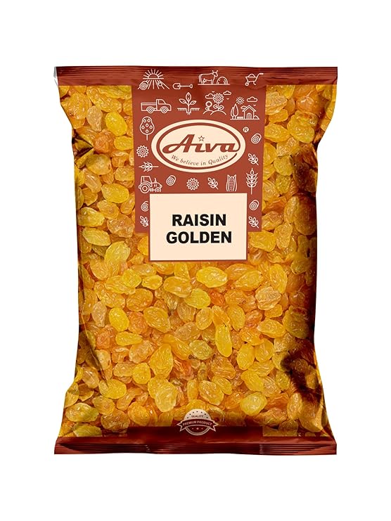 Aiva Golden California Raisins | Seedless Raisins | Kishmish - (2 LB) Naturally Sweet Dried Fruit for Snacking, Baking, and Cooking