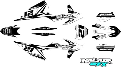 Graphics Kit for KTM Motocross 4-stroke 250 SX-F, 350 SX-F and 450 SX-F years 2019, 2020, 2021 and 2022 Orangecrew Series White 21 Mil - Dirtbike stickers,racing decal no-plastics