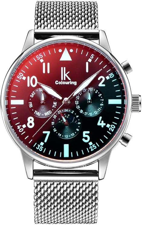 Alienwork IK Automatic Watch Men Women Chronograph mesh strap