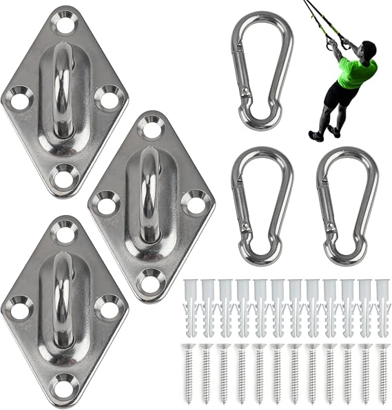 3 Paket Direnç Bandı Duvara Montaj, Duvar için Egzersiz Çapaları Kancaları, Yeni Başlayanlar, Sporcular, Fitness Meraklıları, Ev Spor Salonu, Süspansiyon Antrenörü, Germe için Yer Tasarruflu Egzersiz