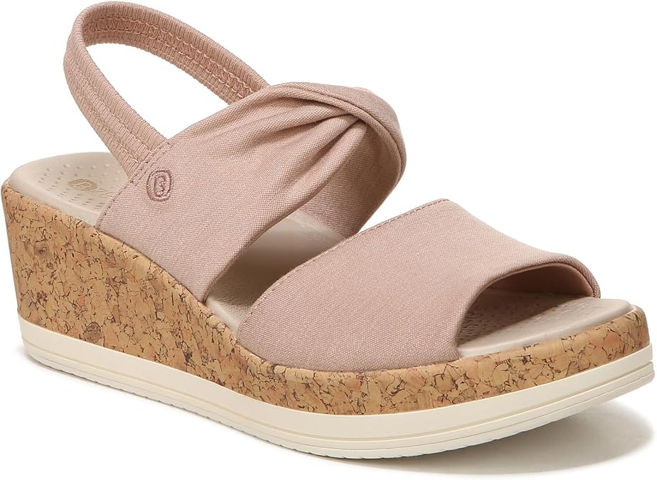BZees womens Remix Machine Washable Ankle Strap Wedge Sandal