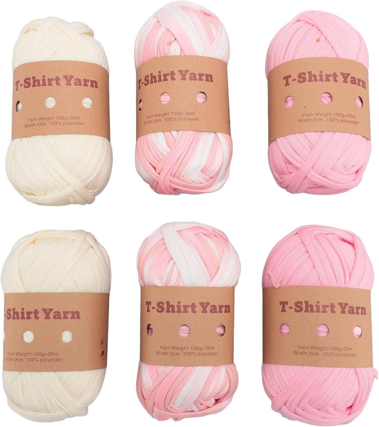 T Shirt Yarn for Crochet Fabric Yarn 6 Rolls T Shirt Yarn Soft Elastic Washable Multipurpose Fabric Cloth T Shirt Knitting Yarn Carpet Yarn for Crocheting Projects Type 7