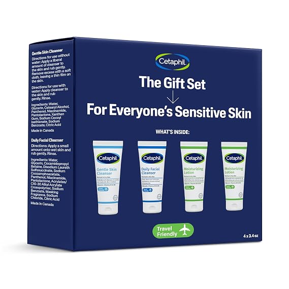 Cetaphil Sensitive Skin Gift Set, Gentle Cleanser & Moisturizer, TSA Kit