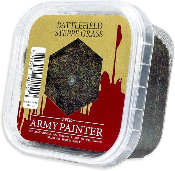The Army Painter Battlefield: Steppe Grass Basing, 150 ml-for Miniature Bases & Terrains -Scenics Static Grass, Model Terrain Grass, Terrain Model Kit & The Army Painter Tufts for Bases of Minis
